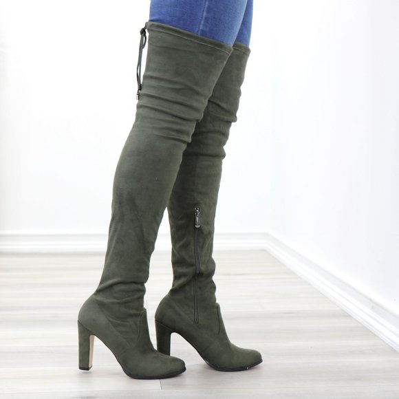Over Knee High Boots Lace Up Slim Thigh High Heels - Picture 6 of 15
